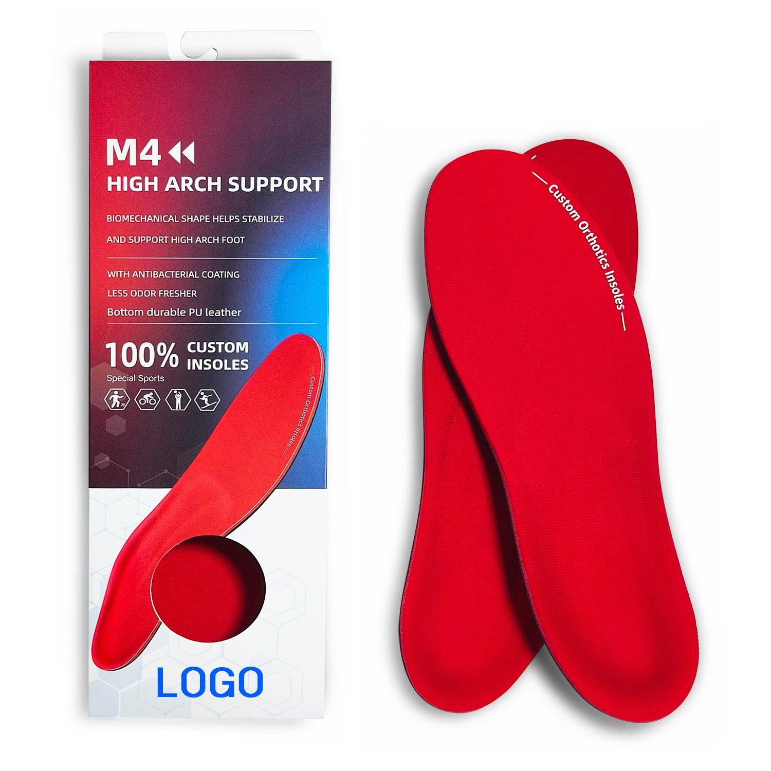 Heat Moldable Custom Orthotic Insoles for High Arch