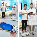 Demonstration of the foot scanning process using C1 to create custom orthotic insoles with a specialist.